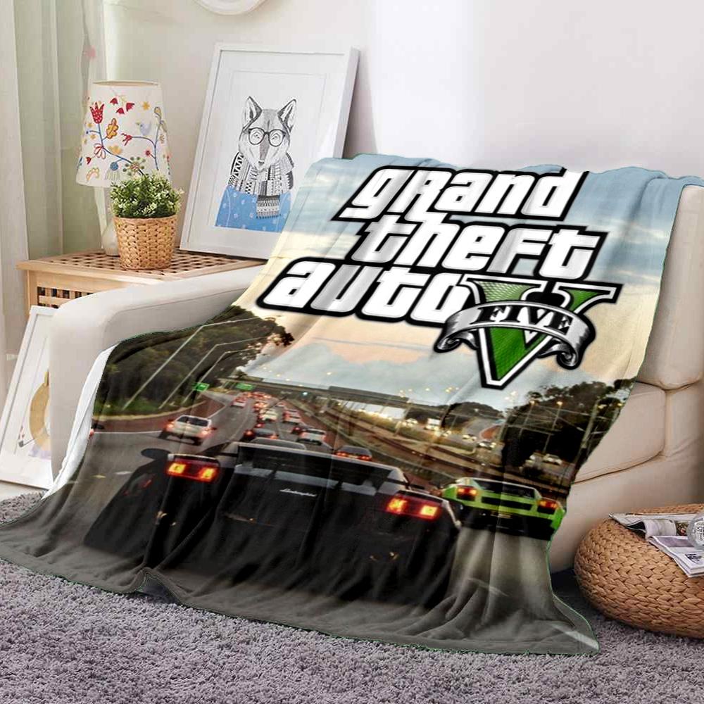 Gta V Cover Flannel Blanket Throw Blanket Soft Warm Sofa Bed Camping Home Decor Unique Christmas Gift C9211698