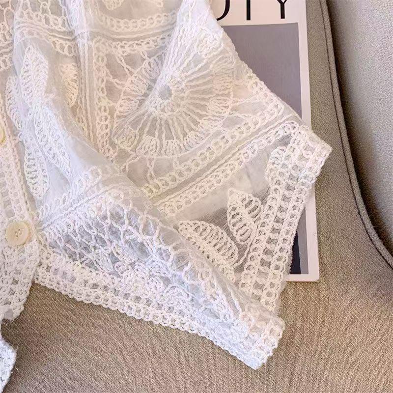 Vest Skeleton Women Cotton Undershirt Oversize Sleeveless Shawl Vintage Loose Lace Casual V-Neck Suspenders Vest Shawl