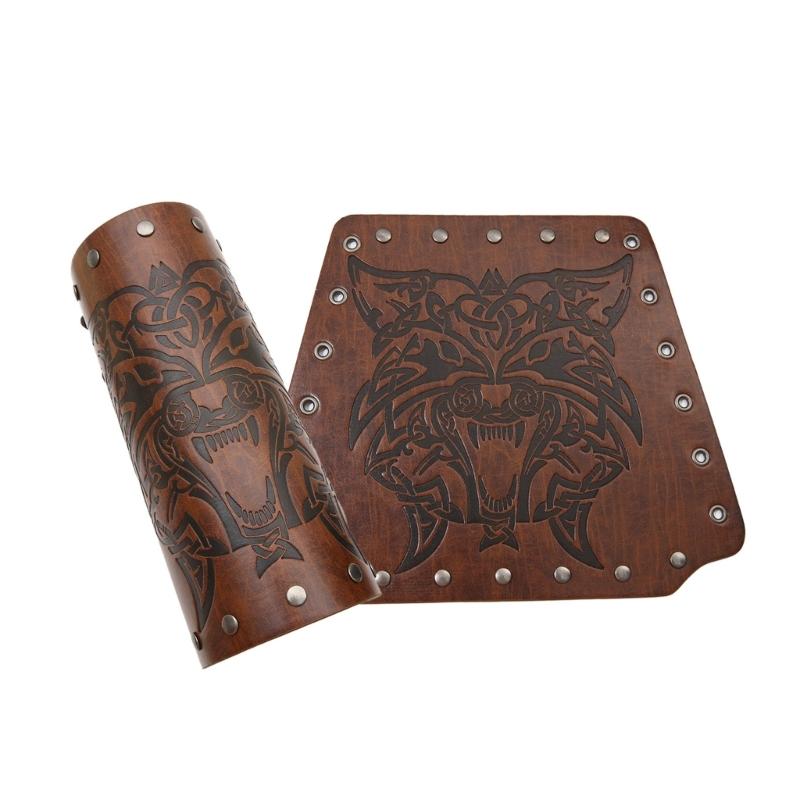 Adjustable Knight Wrist Guard Halloween Cosplay Warrior Wrist Bracer for Men