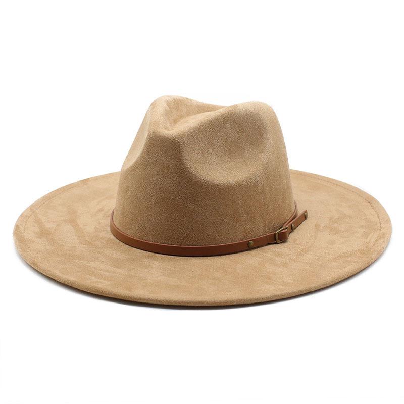 

Suede Jazz Hat Men And Women Big Eaves Peachheart Top Chain Wool Top Hat M（56-59cm）
