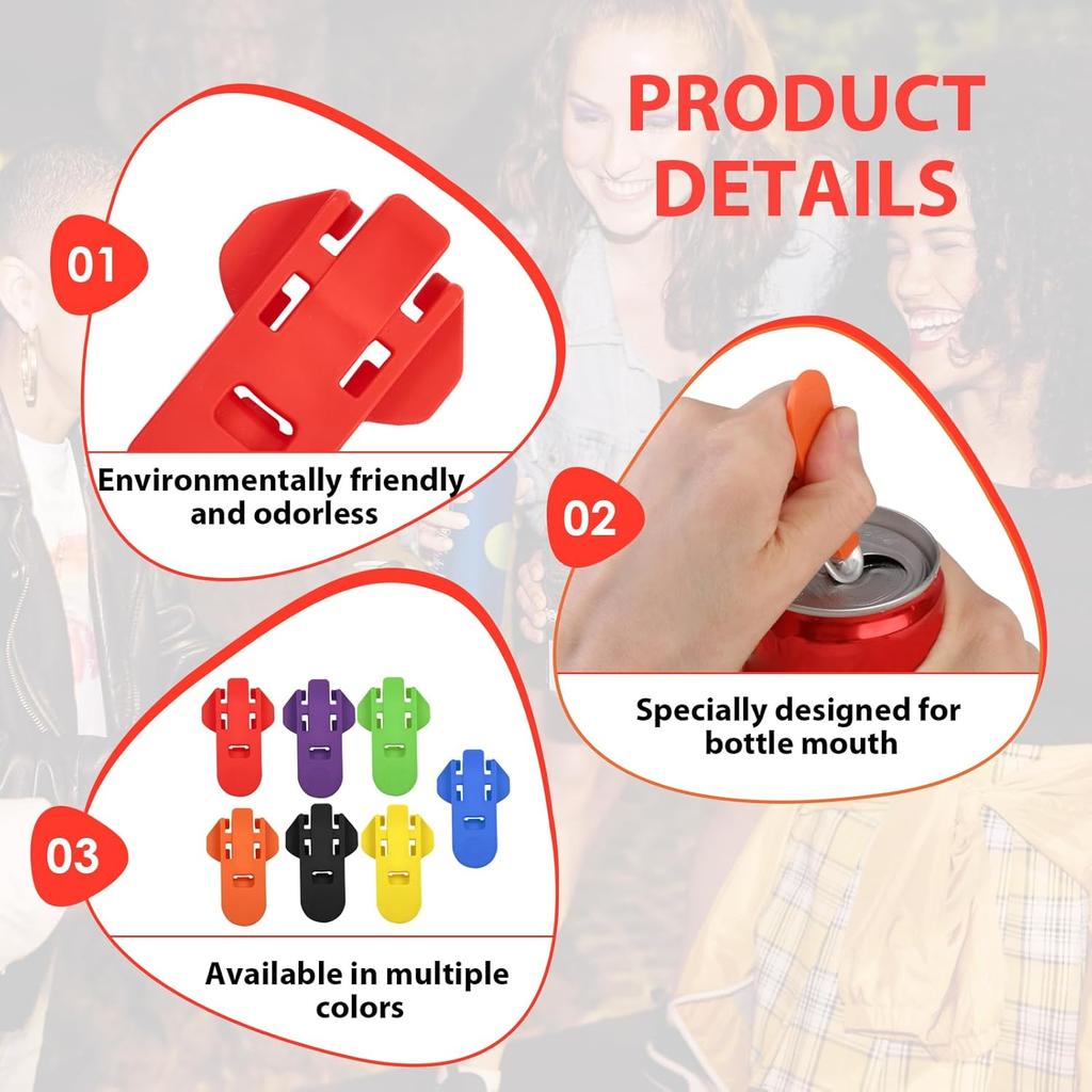 Easy Tab Opener and Drink Protector Set, Soda Can Opener Complete Cover Beverage Barricade Pop Can Lids Leakproof Protector for Covers Parties BBQ