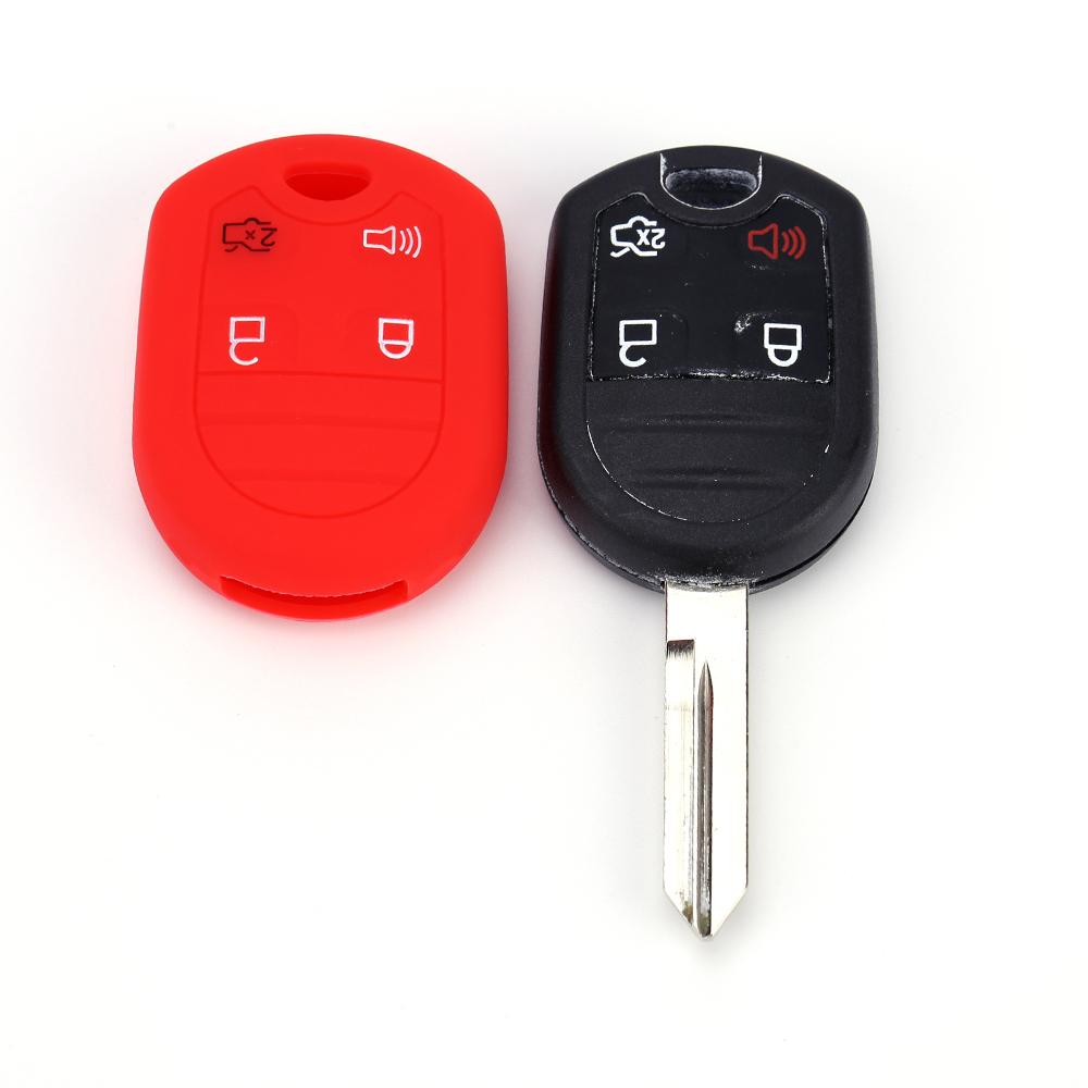 Silicone Key Case for Ford Focus Fiesta Escape Explorer V Eske 2012-2017 Key Cover 4 Button Key Holder Shell Protection Remote