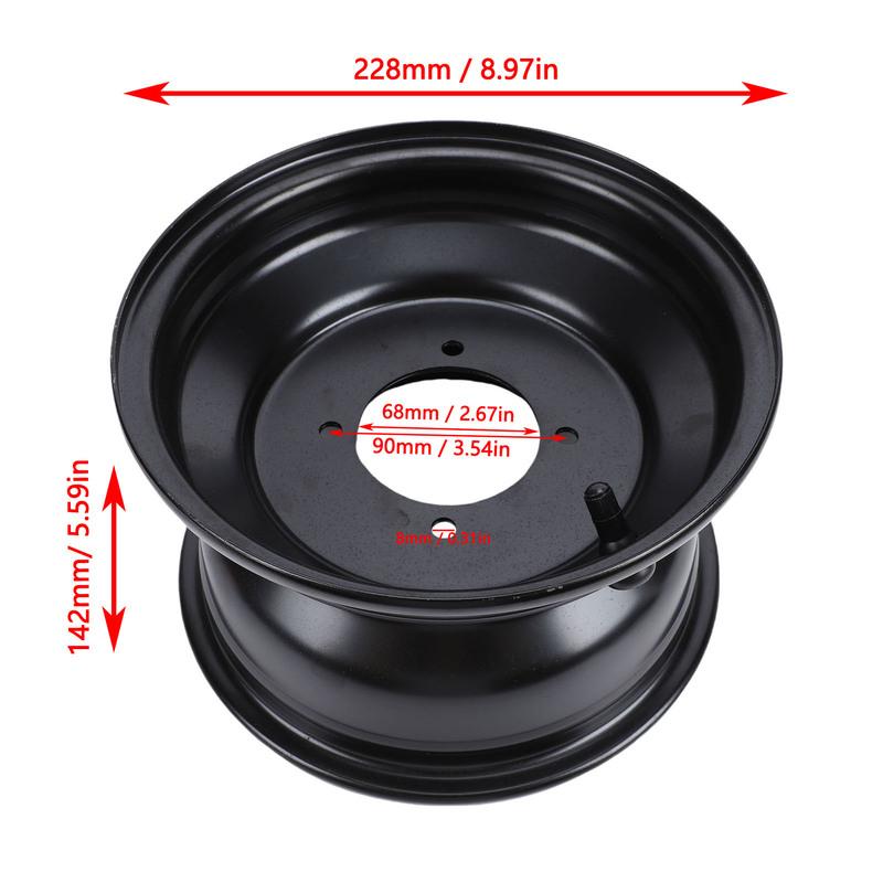 19x7-8 8 Inch ATV Front Wheel Rim 4 Bolt Holes 19x7.00-8 High Strength Steel Wheel Hub Rim for Go Kart Quad Dirt Bike Buggy