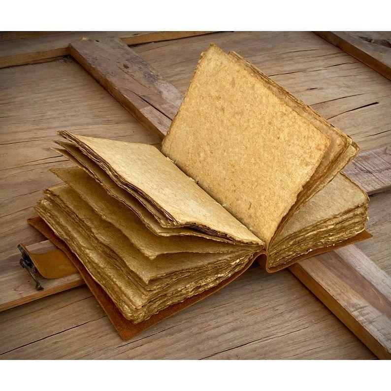 Handmade Vintage leather Journal - Blank Spell Book of Shadows, Grimoire Journal, Travel Writing Notebook, Deckle Edge Paper Lock Closure