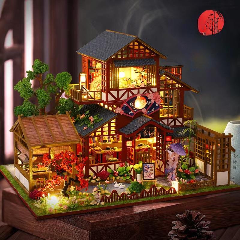 Diy Cottage And Xiju Wooden Hand-Assembled Japanese Garden Architecture Model Villa Double-Layer Gift Female