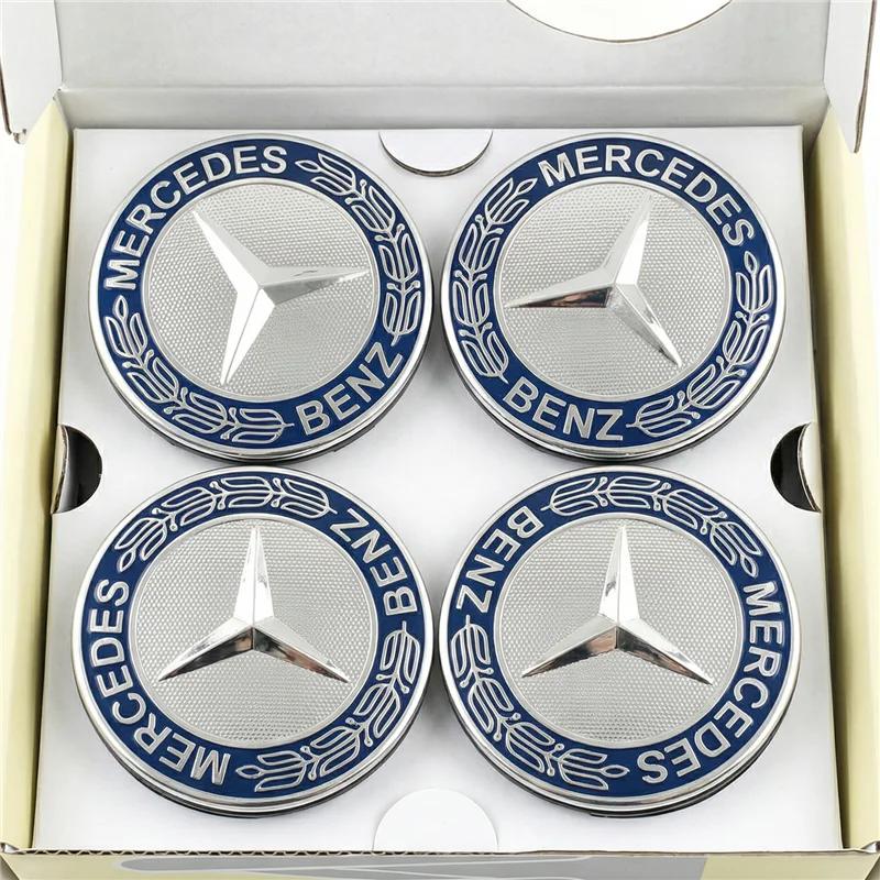 4PCS 75mm Floating Wheel Center Hub Caps Cover for Mercedes-Benz B/C/E/S Class a C200L GLC GLK CLA Car Accessories