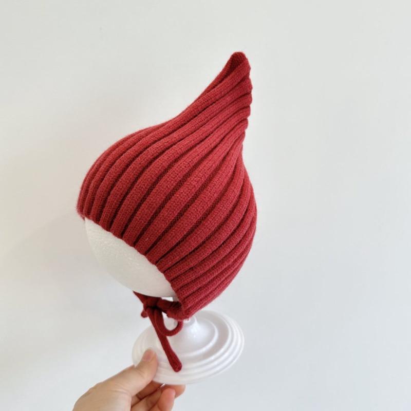 Super Stretch Pointed Hat Christmas Red Infant Elf Hat Autumn and Winter Month Age Boy and Girl Needles