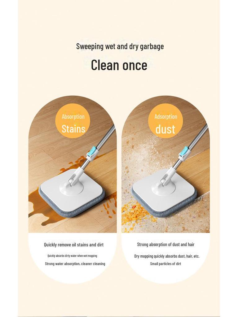 Hands-Free Automatic Rotating Mop with Spin-Dry Bucket for Effortless Cleaning