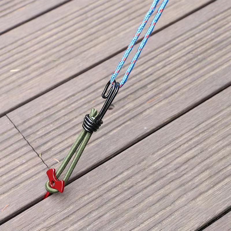 4 Pcs Outdoor Tent Bungee Elastic Rope Cords with Hook Camping Canopy Tarp Tent Fastener Hitch Mounts for Fixed Binding Belt