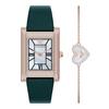 Empolioaleumani Ar80085Set (Genni) Genni Mother-Of-Pearl Square Bracelet Set Women'S Leather Watch