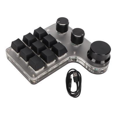 Mini Özel Tuş Takımı 9 Tuş 3 Düğme Programlanabilir RGB Arkadan Aydınlatmalı Programlama Makro Tuş Takımı Bilgisayar İçin