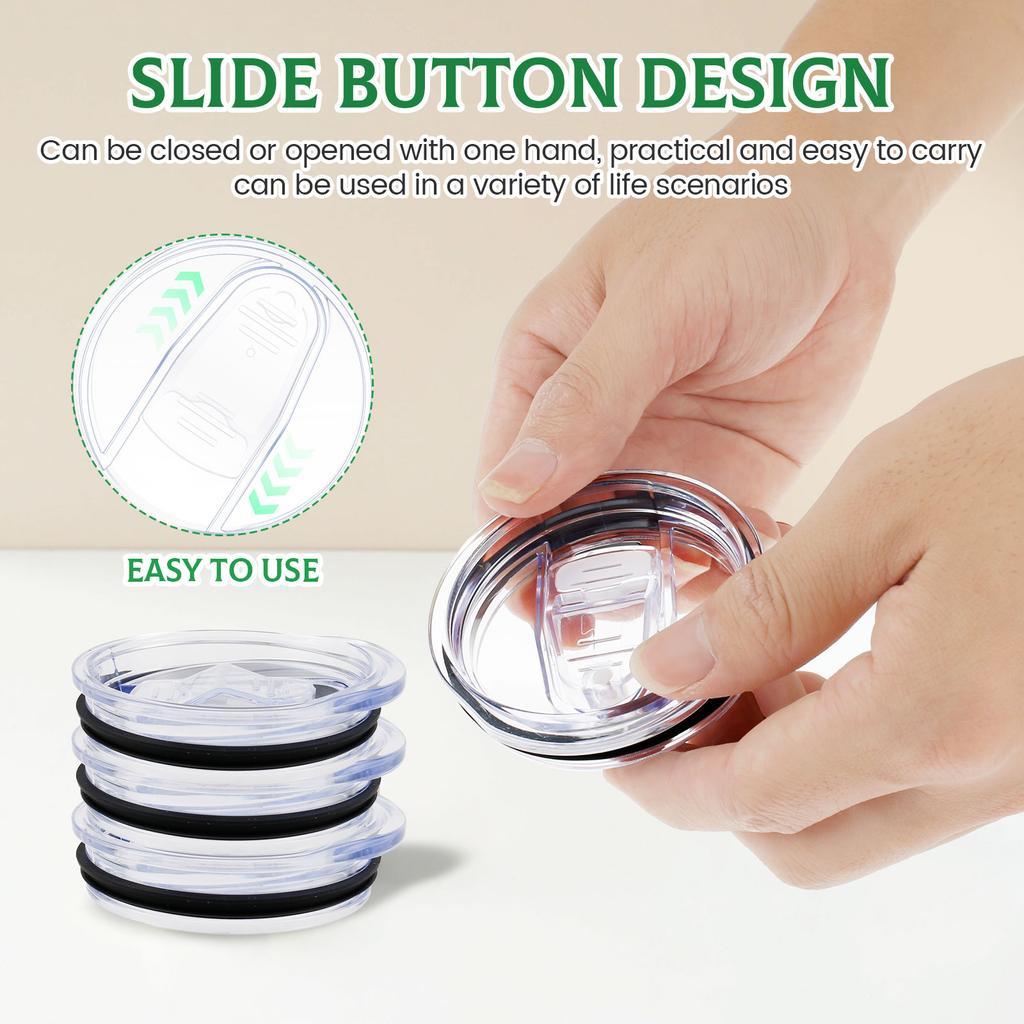 6/12Pcs 20oz Clear Skinny Tumbler Lids Plastic Leak-proof Tumbler Replacement Lids  Spill Proof Splash Skinny Tumbler Covers