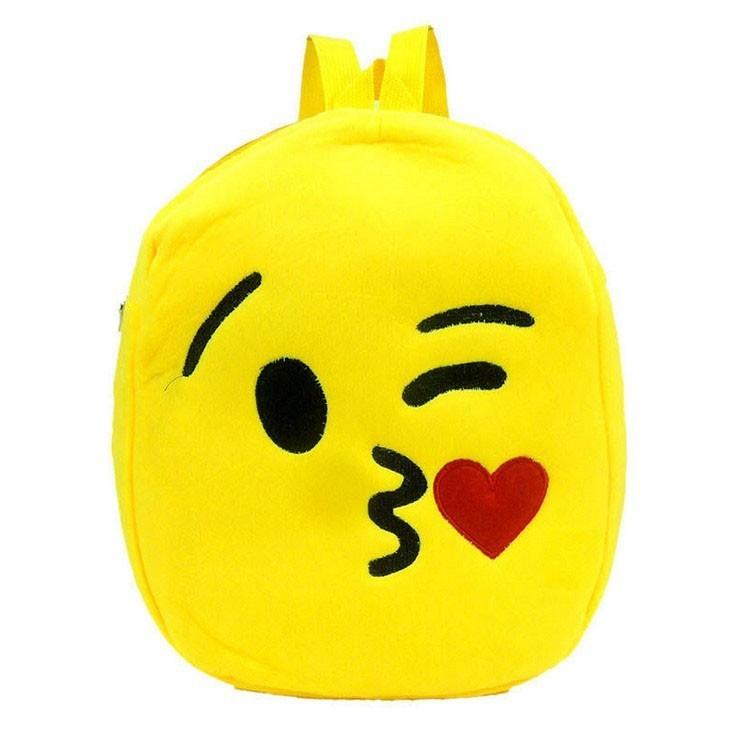 Adorable Cute Smile Emoji Face Backpack For Kids Crafted With Plush Material