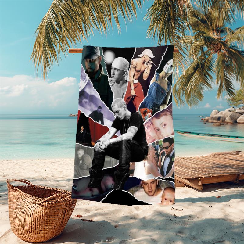 1Pc Eminem'S Urban Style Beach Towel Microfiber Beach Towel Thin Absorbent For Beach Swimming Yoga Bath Sports 091795