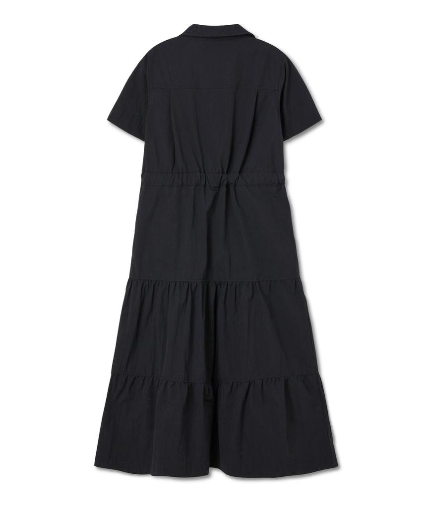 Penfield Open Collar Waist Adjustment Shirred Dress Black_Fs2Ws02F