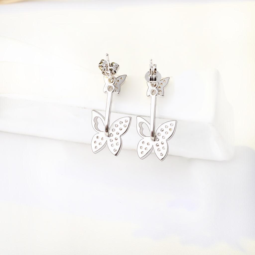 New Rear Hanging Butterfly Earrings Temperament Earrings for Women High-end Jewelry Gifts