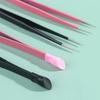 1 Pc Nail Tweezers with Silicone Pressing Head for Sticker Rhinestones Picker Straight Curved Manicuree Nail Art Tool