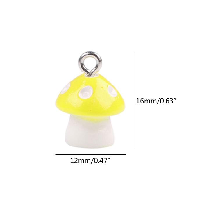 Kleurrijke Paddenstoel Hars Hangers Oorbellen Kralen Ornamenten Armband Hanger Sieraden Maken Accessoires voor Knutsel Liefhebber