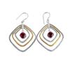 Pink Rubellite Gemstone 925 Sterling Silver Handmade Jewelry Hook Earrings2.44" EE-70-3
