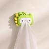 Dinosaur Towel Holder Free Punching Waterproof Storage Holder Strong Adhesive Moisture-Proof Durable Clip for Bathroom Kitchen