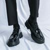 Pánské ležérní trendové kožené boty na silné podrážce šněrovací Černé univerzální styl Párty Svatba venkovní pánské Horký prodej Ležérní boty