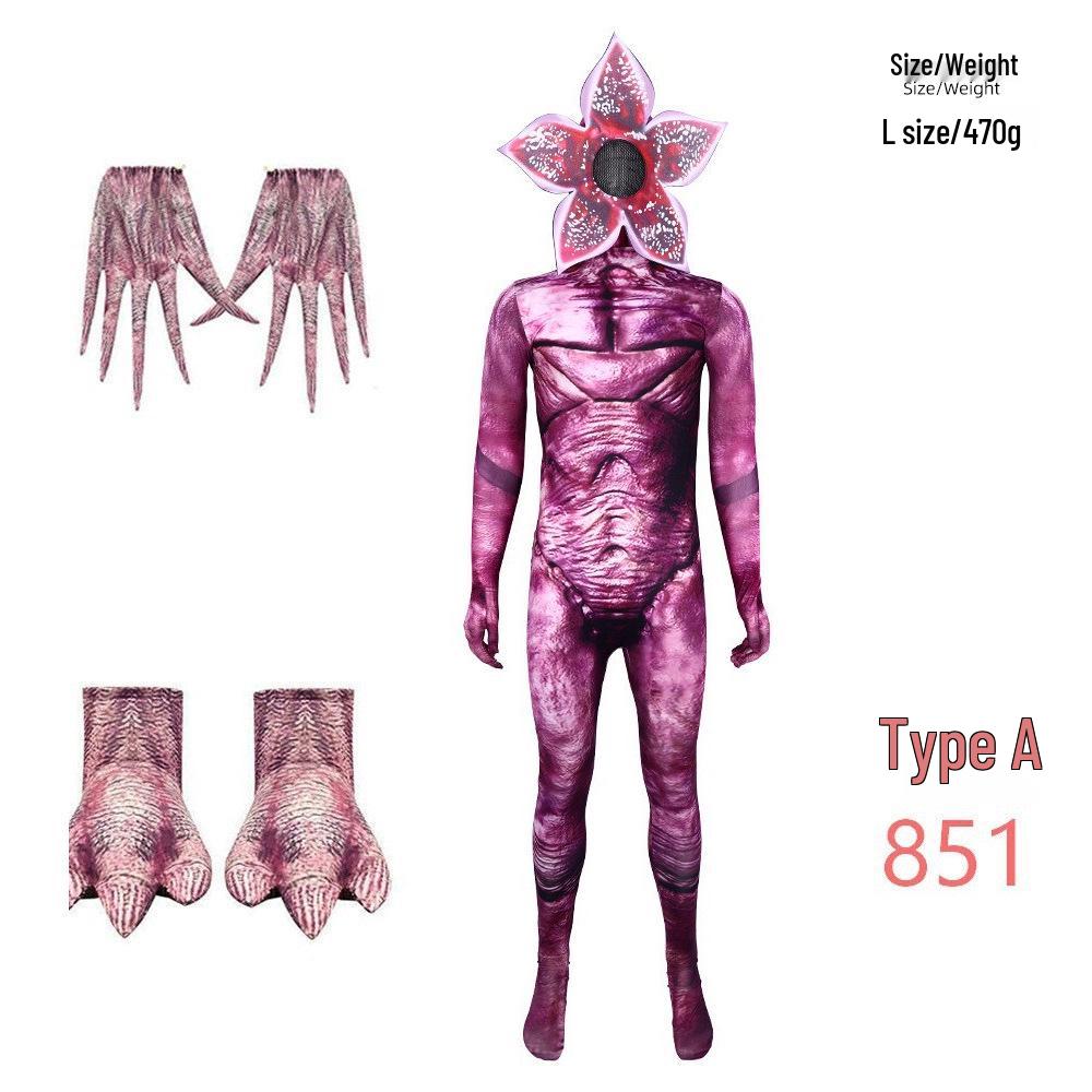 Zombie Party Man-Eating Flower Cosplay Costume - Knitted Halloween Jumpsuit