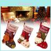 Festive Christmas Stocking Gift Bag With Embroidered Designs For Holiday Cheer