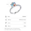 925 Sterling Silver Stunning Rainbow Color Geometric Heart Cubic Zirconia Cocktail Rings For Women Fashion Fine Jewelry