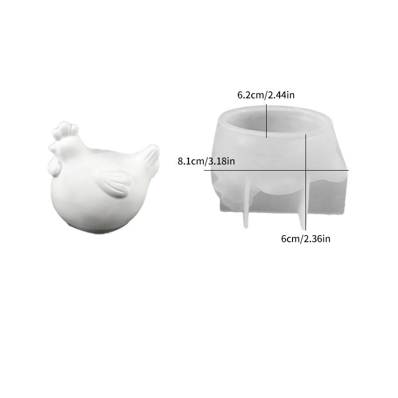 Diy Chick Mold Silicone Candle Ornament Mold 3d Rooster Mold Easter For Plaster Craft Holiday Crafting Candle Making