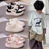 2026 Vår/Höst Tecknade Kanvas Skor för Pojkar & Flickor - Trendiga Vita Sneakers i Koreansk Stil för Barn