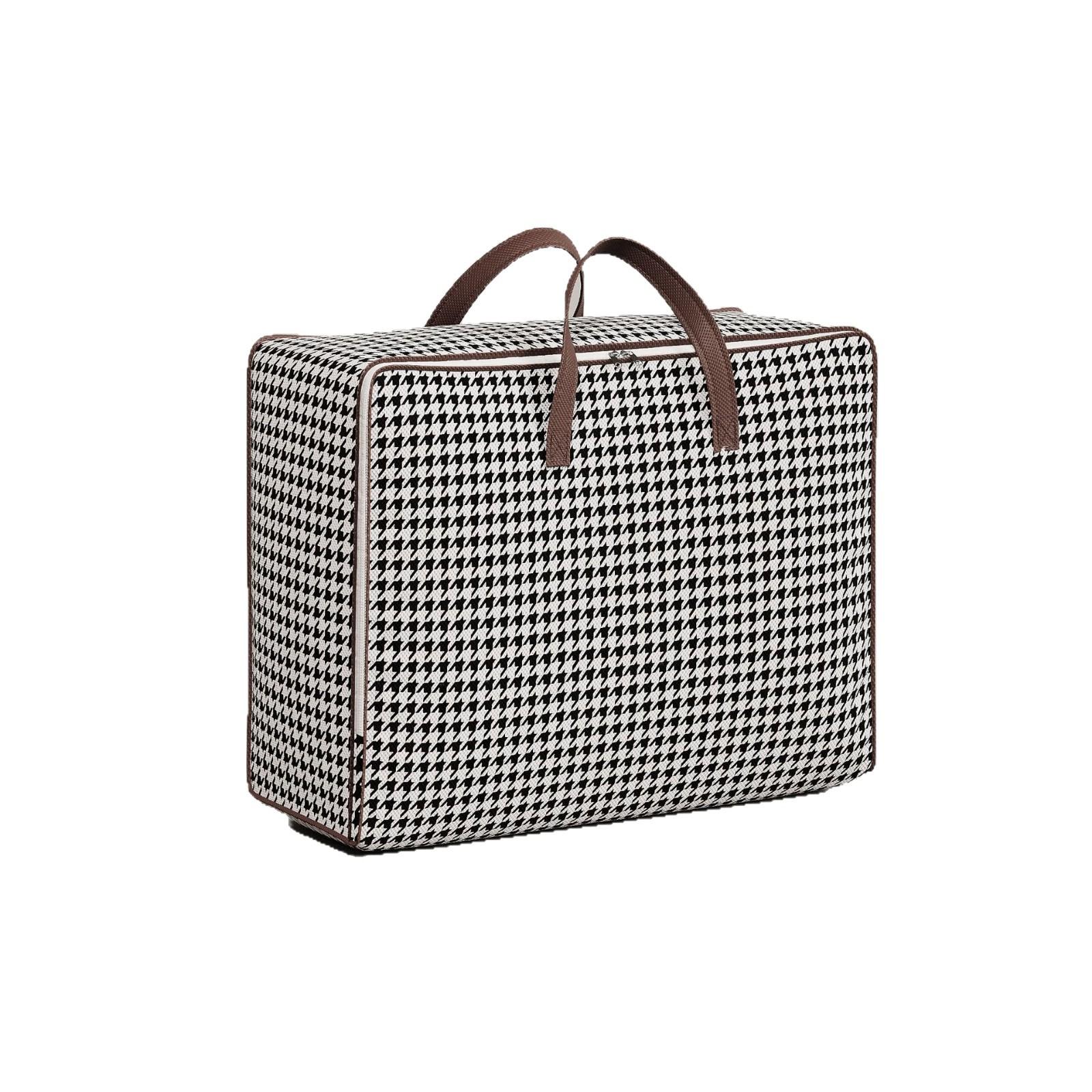 

1PC Non-woven Fabric Quilt Storage Bag Large Capacity Portable Luggage Bag Foldable With Handle Packing Bag Clothes Organizer 36L світло-сірого кольору