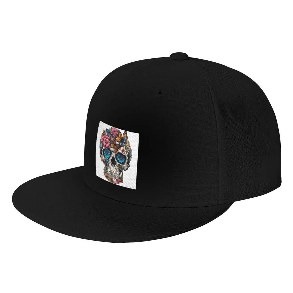 Floral Sugar Skull Baseball Caps Snapback Fashion Baseball Hats Breathable Casual Casquette Outdoor for Unisexs And Womens