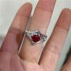Y2K Gothic Dark Red Cross Star Crow Heart Rings For Women Goth Game Love And Deepspace Sylus Cosplay Jewelry Accessories Gifts
