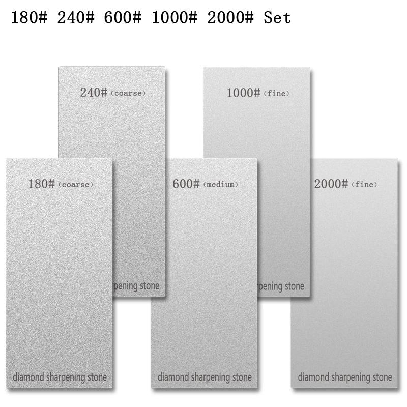 3/4/5/6Pcs Professional Diamond Sharpening Stone Woodwork single-sided 80-3000# Grinding Stone Non-slip base Knife Sharpeners