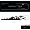 2 PCS Car Mountain Tree Forest Decals, 39.4" x 6.7" Mountain Tree Graphic Stickers, Waterproof Car Body Side Door Truck Tailgate Exterior Decoration,