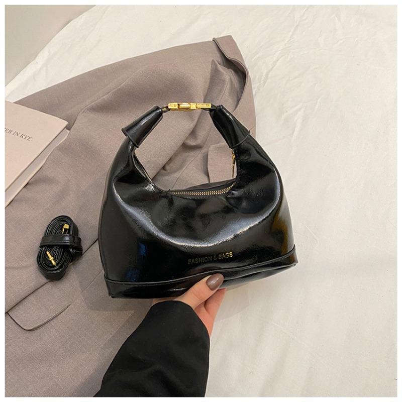 

New solid color fashionable portable messenger dumpling bag retro summer casual simple shoulder messenger bag чёрный