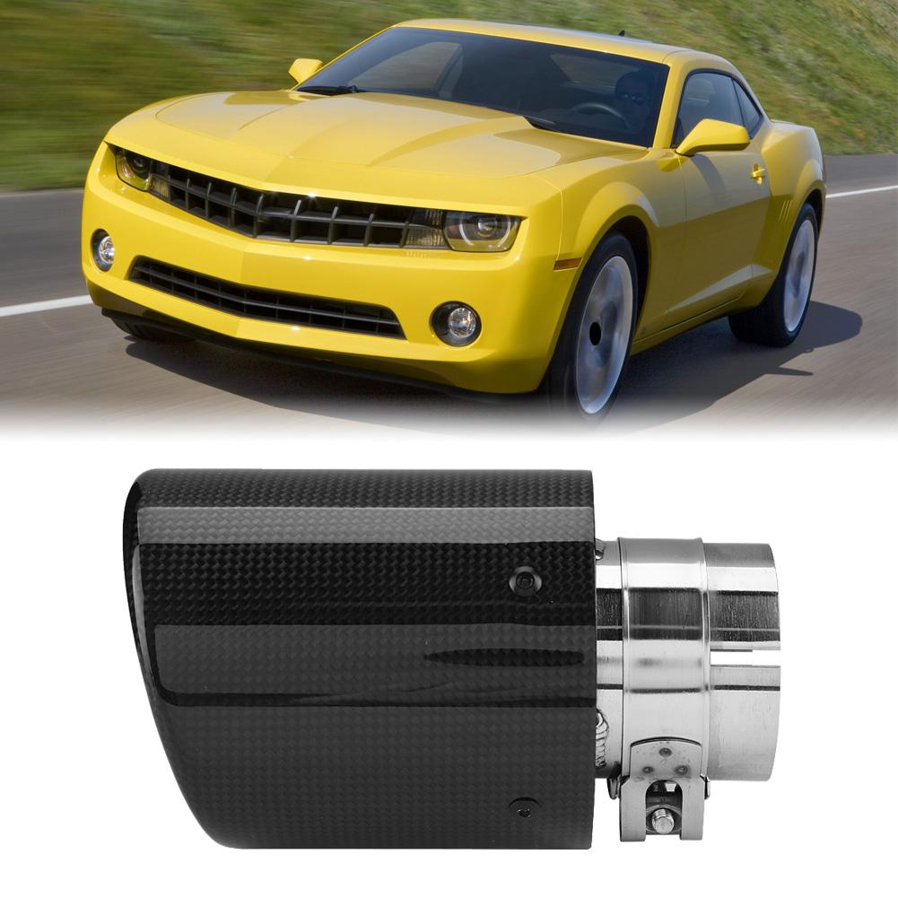 Carbon     Car Modified Single Outlet Exhaust Pipe Muffler Tip Tail Throat 63-101mm