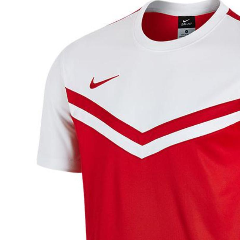 Nike Color Block Logo Sports Crew Neck Short Sleeve T-Shirt Men Tops Red White 608023-658