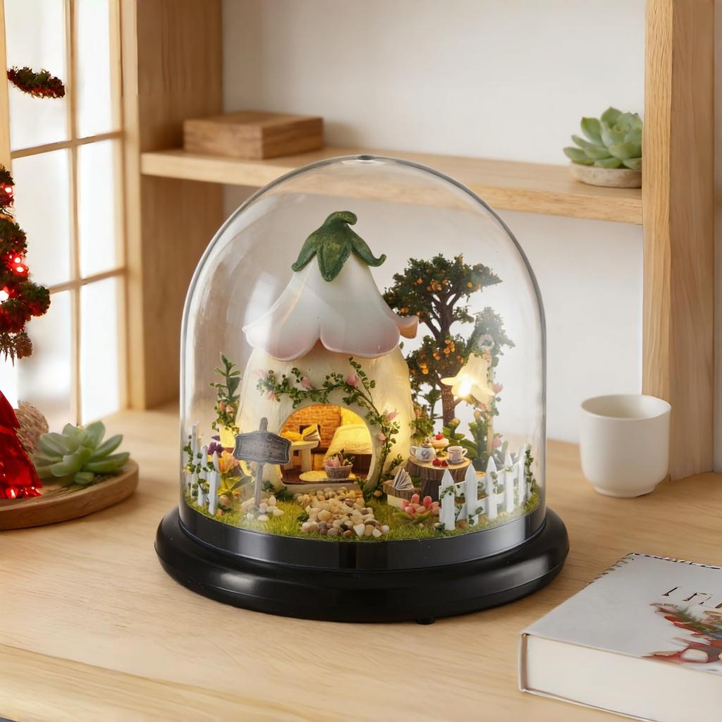 ZKEIZU Miniatur-Puppenhaus DIY-Bausatz Transparente LED-Geschenkbox, Holz, Handgefertigt, Benötigt, Gehäuse, Enthalten, Geburtstag/Weihnachten