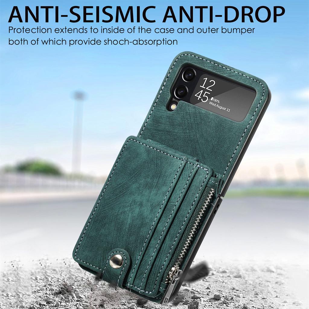 Anti -Dust Business Leather Protective Case For Samsung Galaxy Z Flip4 Flip 4 Flip3 5g Flip 3 Card Holder Wallet Bag Cases