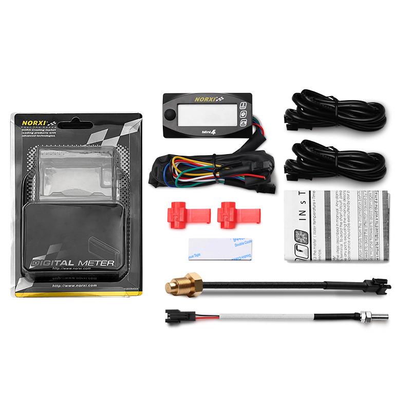 Motorcycle MINI 4 DUAL TEMP METER oil temp gauge cylinder temperature voltage time For cb500x nmax125 XMAX250 300