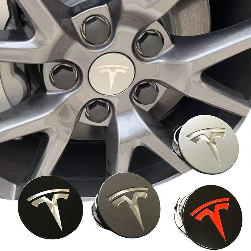 Car Sticker 2025 New Tesla Car  56mm Wheel Hub Center Caps For Tesla Model 3 Model Y Badge Cover Hubcaps for Tesla Model Y X S 2