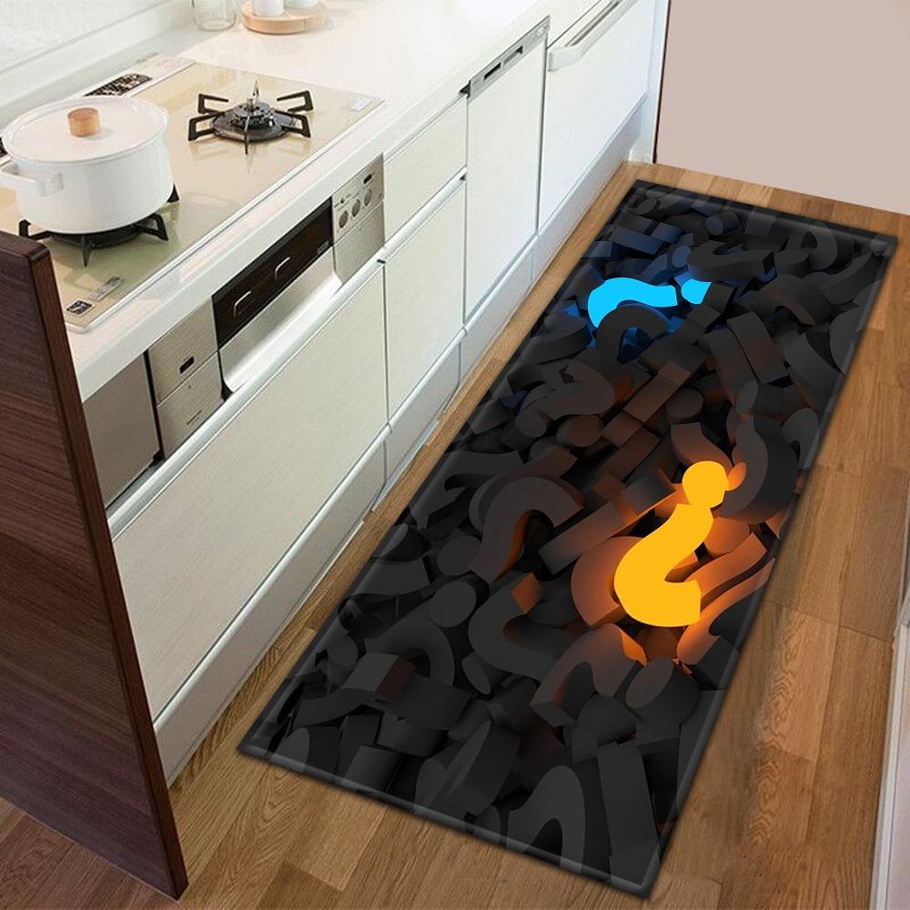 Entrance Door Mat Kitchen Bedroom Carpet Non-slip Floor Corridor Balcony Carpet Modern Printed Pattern Floor Mat