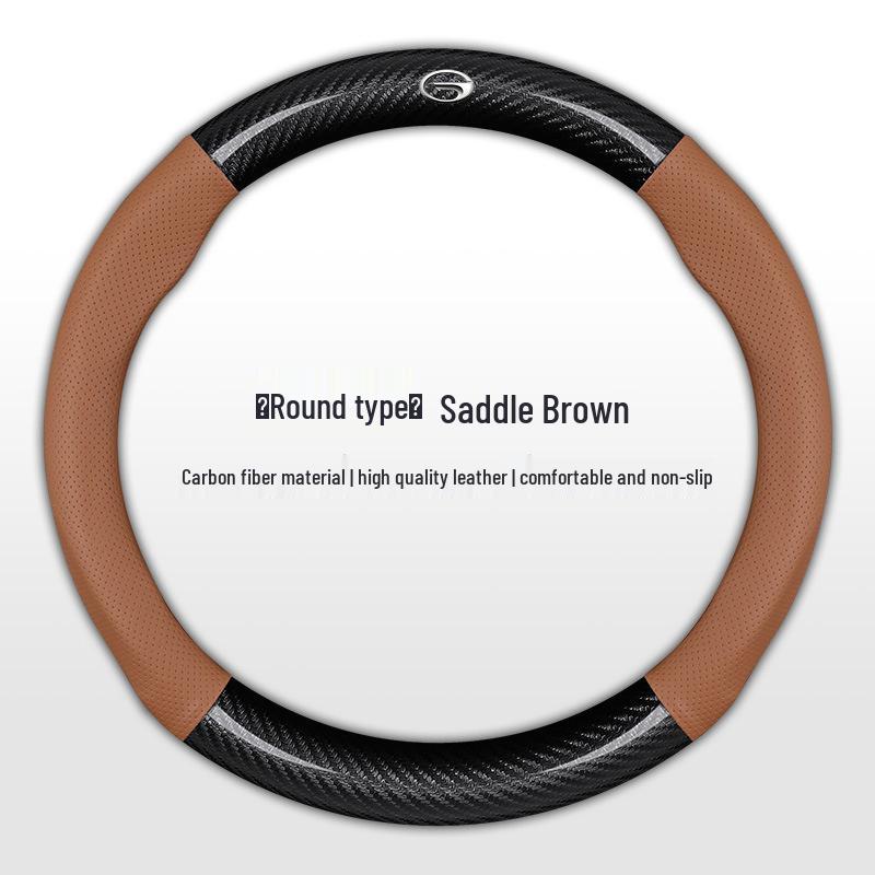 Genuine Leather Carbon Fiber Steering Wheel Cover for Trumpchi GS4/GS5/GS3/GS7/GS8/GA4/GA5/GA8/GM8