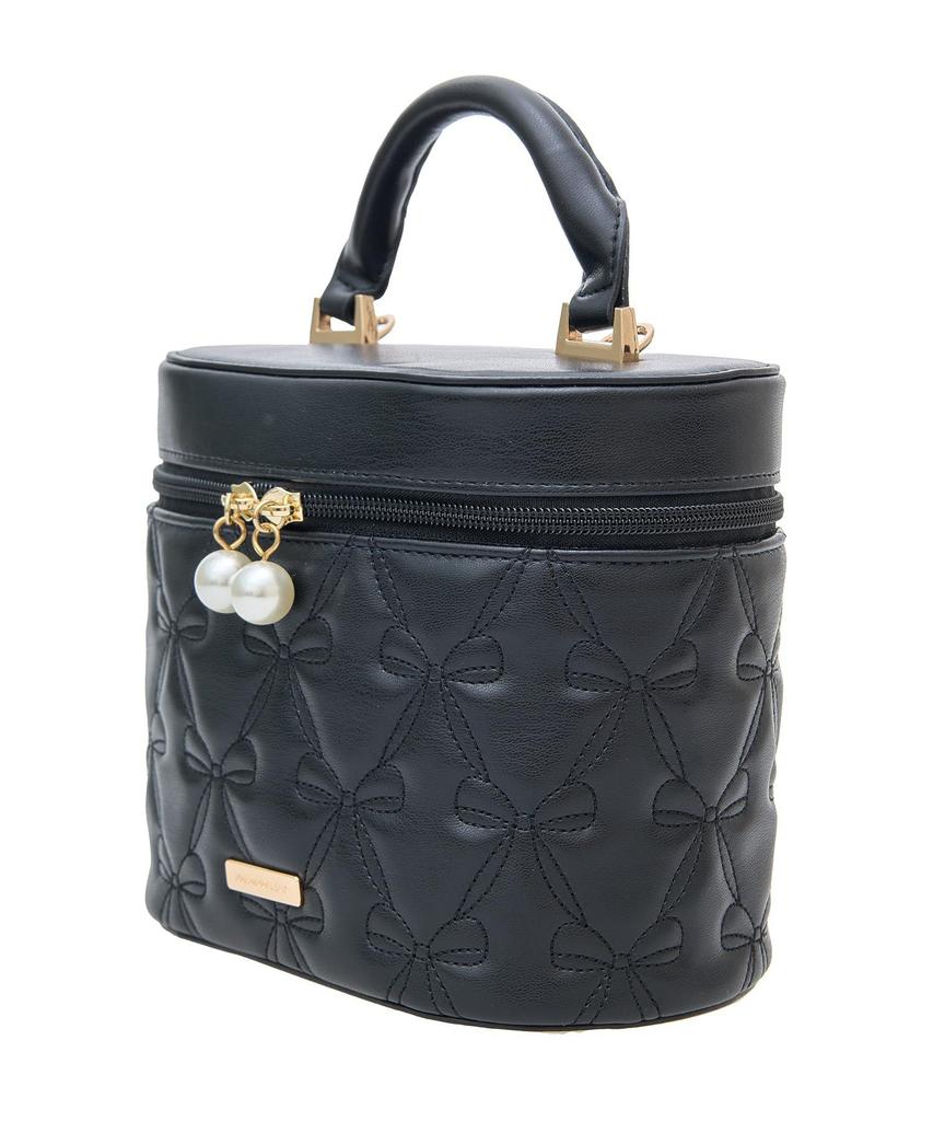 Maison de Fleur gesteppte Würfel-Umhängetasche mit Schleife, Damen, Rosa