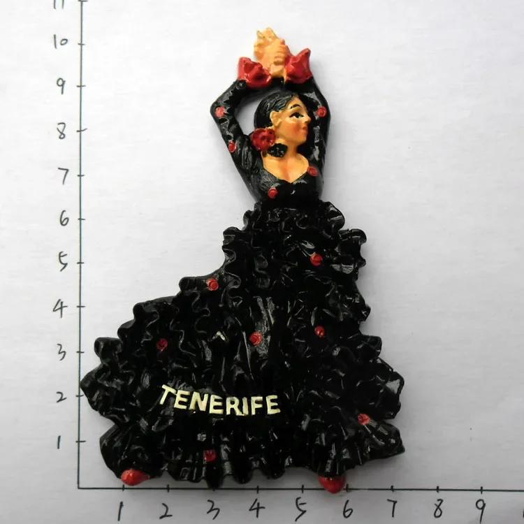 Μαγνητάκι Ψυγείου Τενερίφη Ισπανία Βαρκελώνη Τουρισμός Αναμνηστικά Χορεύτρια Φλαμένκο Μάλαγα Ψυγείο 3D Μαγνητικά Αυτοκόλλητα Ιδέες για Δώρα