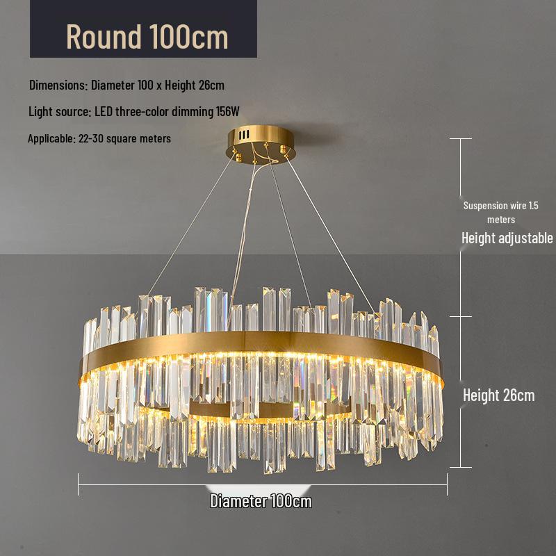 Nordic Luxury Italian Minimalist Crystal Chandelier for Living and Dining Room