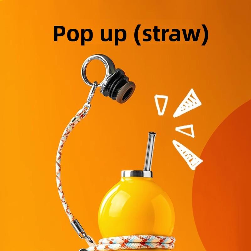 316 Stainless steel gourd insulated cup, stewed teapot with straw, water cup, outdoor portable cold and hot water kettle