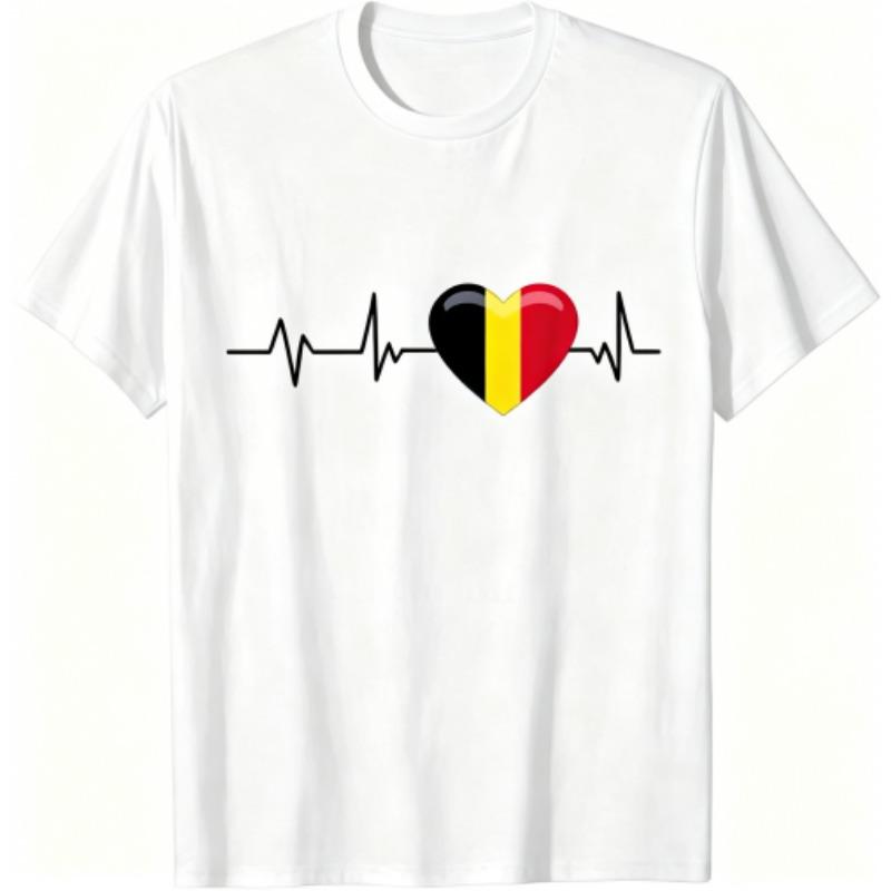 Fun I Love Belgium Pattern Print Kids T-shirt Summer Girls Boys Casual Fashion Tops Kids O-Neck Short Sleeve T-shirt Clothing