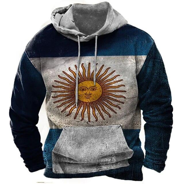 Christmas Men's Hoodie Retro Indian Animal Pattern Cowboy Style Casual Fashion Hooded Sweatshirt Unisex Harajuku Oversized Top